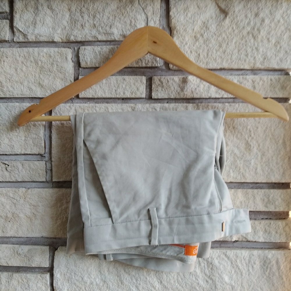 Grey Bermuda length office work shorts